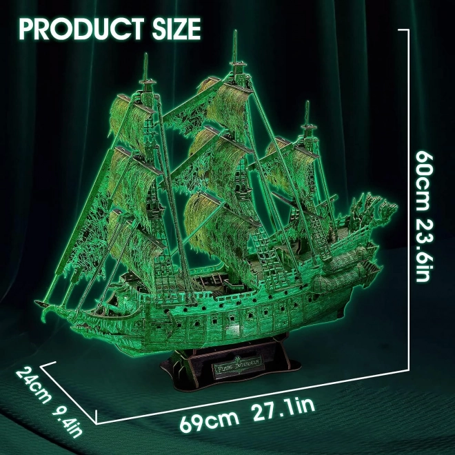 Cubicfun 3D puzzle letti hollandus hajó világít a sötétben