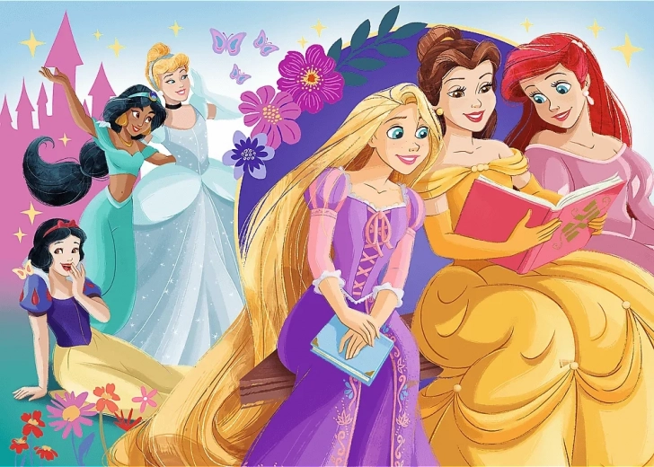 Trefl csillogó puzzle Hercegnők – A barátság ragyogása, 100 darab