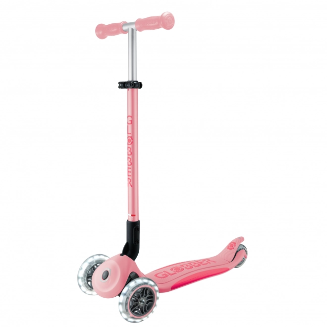 Gyerek roller háromkerekű világító - Globber Primo Foldable Plus Pastel Pink