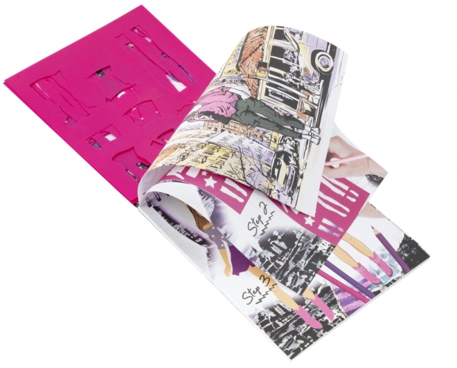 Divattervező kreatív készlet 36 lap + sablon + matricák