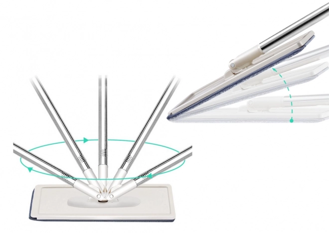 Kihúzható lapos mop kétkamrás vödörrel