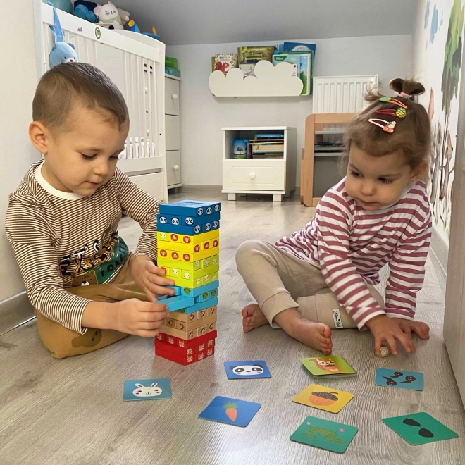 Fa játék Jenga Állatok TOOKY TOY