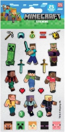 csillogó Minecraft matricák – 25 db