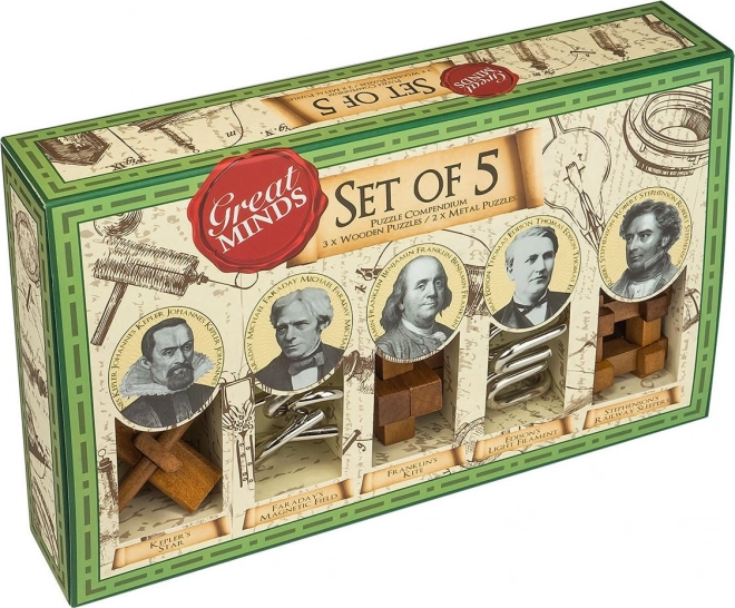 Professzor Puzzle 5 darabos fejtörő szett Nagy Elmék