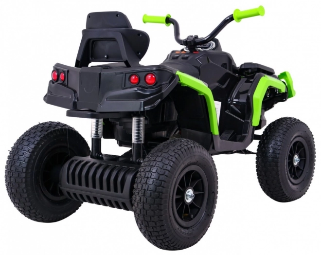 Gyermek ATV Air akkumulátoros quad Fekete-Zöld + felfújható kerekek + MP3 rádió + lassú indítás