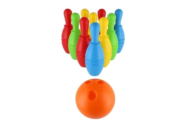 Műanyag bowling készlet gyerekeknek - 21 cm, 10 darab