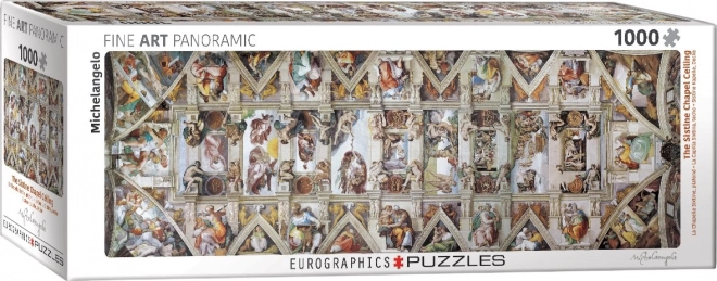 Eurographics panorámapuzzle Sixtus-kápolna mennyezete 1000 darabos