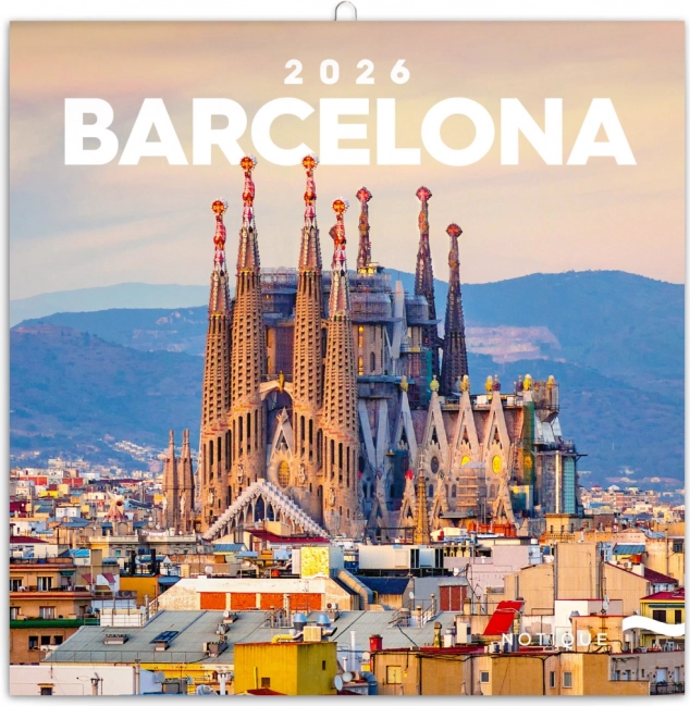 Jegyzet-naptár Barcelona 2026, 30 x 30 cm