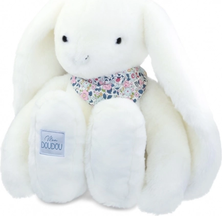 Doudou plüss nyuszi fehér kendővel 50 cm