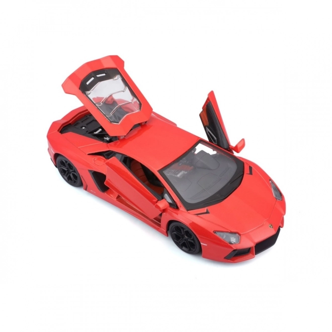 Lamborghini Aventador Coupé fém model 1:24 - narancssárga-piros