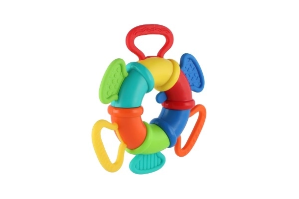 Csörgő/Rágóka/Flexi gyűrű műanyag/szilikon 15cm kártyán 6hó+