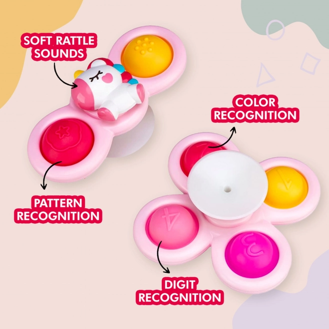 Julcsi gyermek játék pop-it fidget spinner 3db - rózsaszín