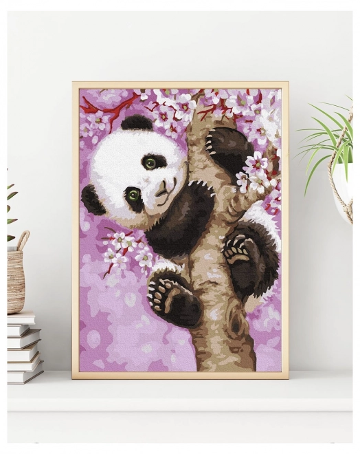 szám szerinti festés vidám panda 30x50