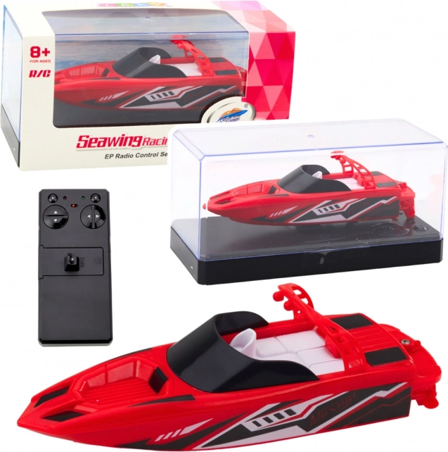 RC verseny motorcsónak kettős motorral 2.4 GHz piros