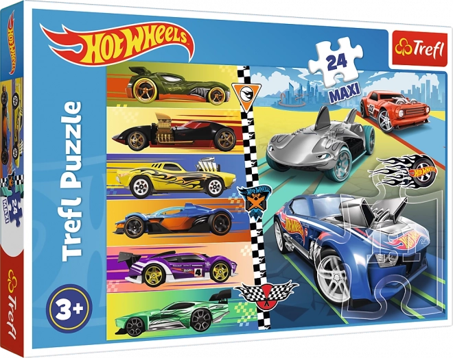 Hot Wheels gyors autós puzzlek 24 MAXI darabbal