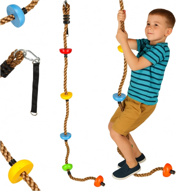Mászókötél tárcsákkal gyerekeknek 200 cm
