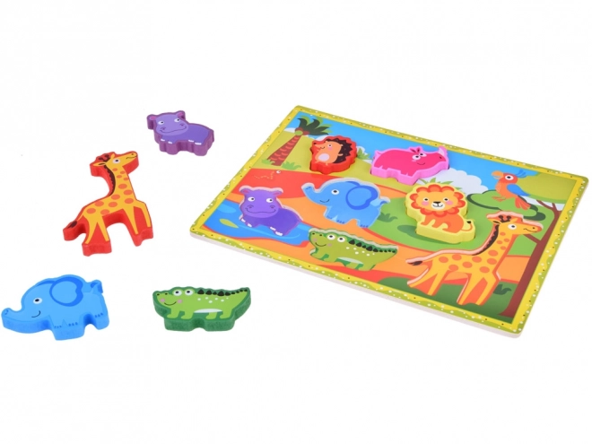 Fa puzzle safari állatokkal