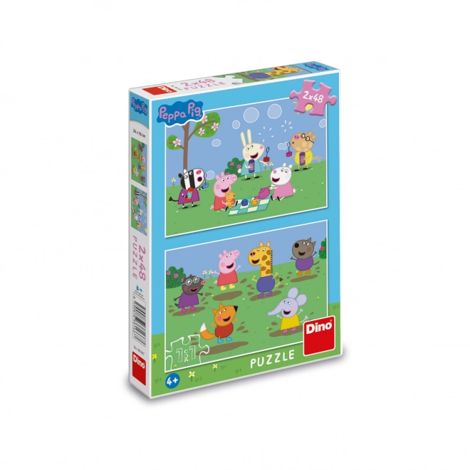 Peppa malac és barátai puzzle készlet 2x48 darab