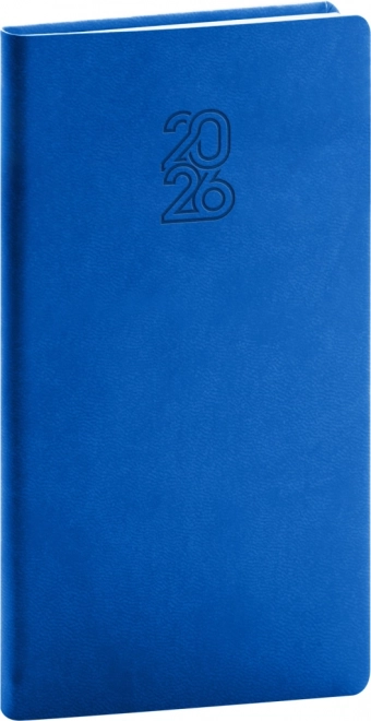 Zsebnaptár kék színben heti beosztással, 2026