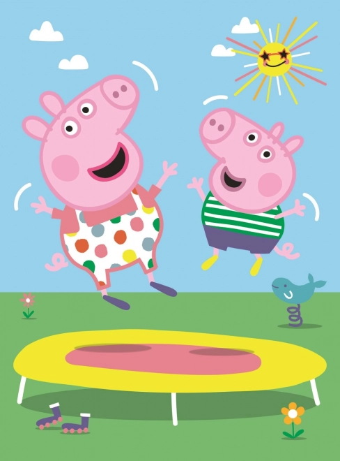 Peppa malac trambulinon - 20 darabos puzzle