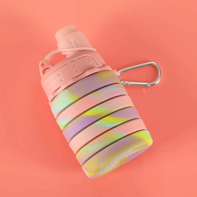 Összehajtható sport szilikon vízpalack 500 ml szivárvány színű