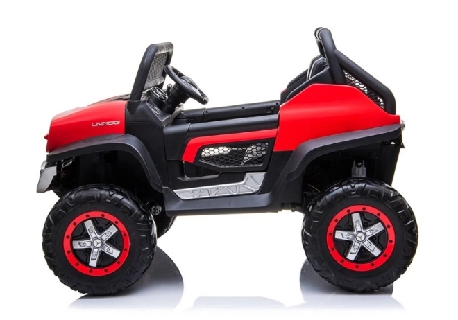 Mercedes Unimog fekete akkumulátoros autó – Piros
