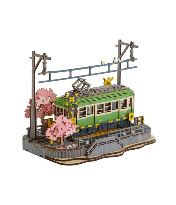 RoboTime 3D fa puzzle Virágzó Sakura állomás