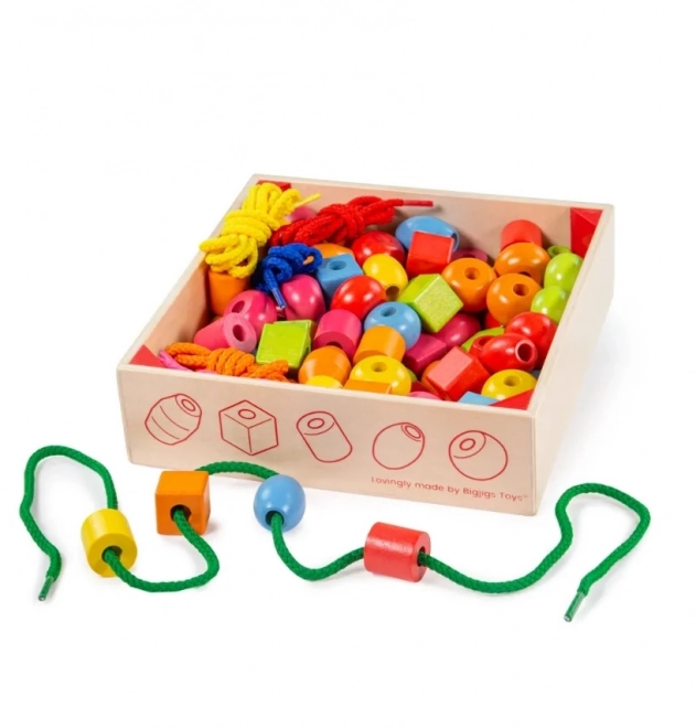 Bigjigs Toys fa fűzőkészlet tartályban