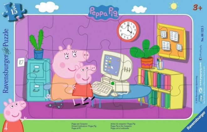 Prasátko Peppa puzzle 15 darabos