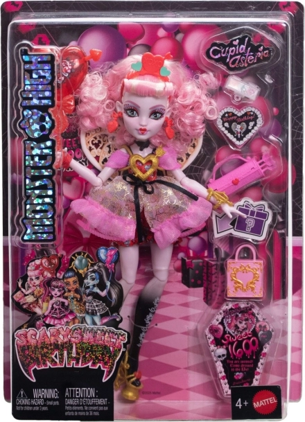 Monster High Rémédes születésnap Cupid Asteria – gyűjtői baba kiegészítőkkel