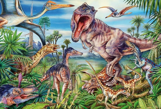 Dinoszauruszok között puzzle 60 darabos