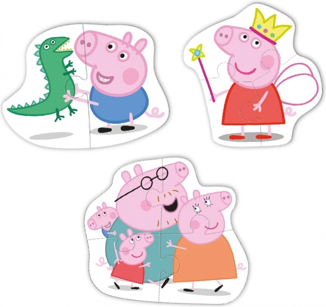 peppa malac család puzzlek 3 az 1-ben