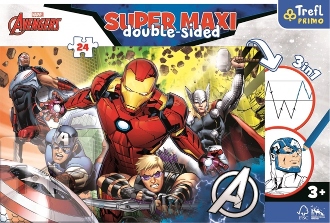 kétoldalas puzzle AVENGERS szuper maxi 24 darab