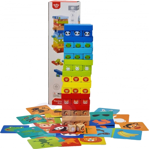 Fa játék Jenga Állatok TOOKY TOY
