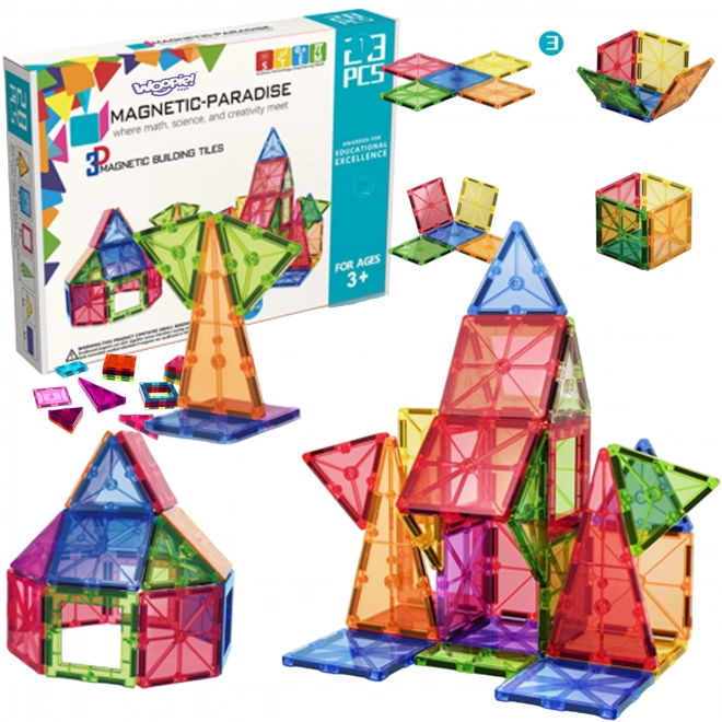 Woopie mágneses Montessori építő kockák 3D