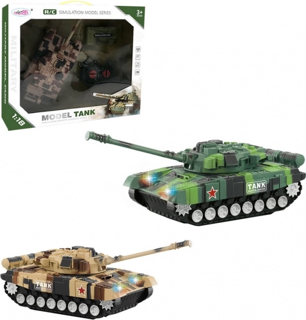 Távirányítós tank fényekkel és hanggal gyerekeknek