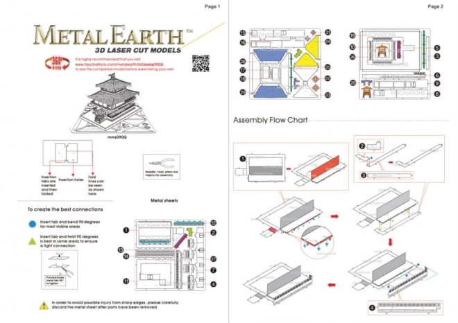 Metal Earth 3D puzzle Kinkaku-ji aranytemplom