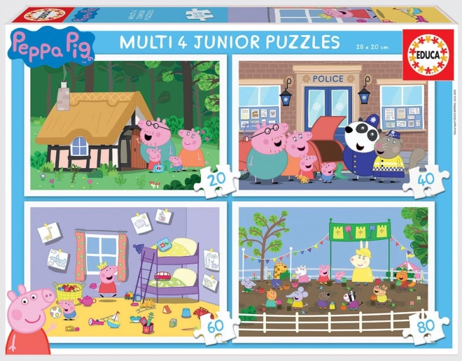 Peppa Disznó 4 az 1-ben Educa Puzzle