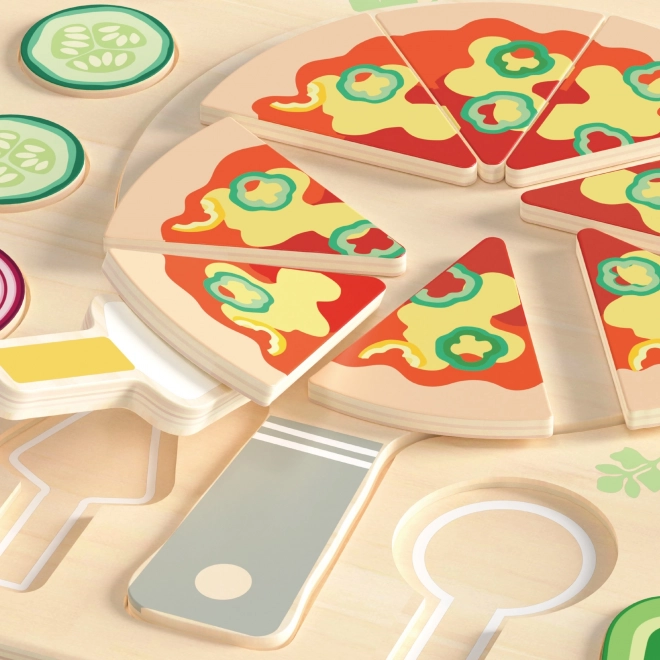 CLASSIC WORLD Fából készült pizza vágásra, 22 darabos kirakó