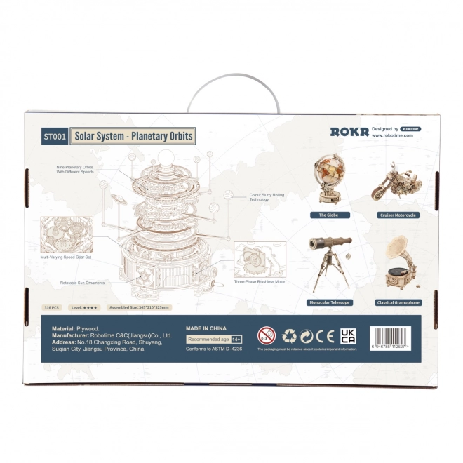 Rokr 3D fa puzzle Naprendszer - Orrery