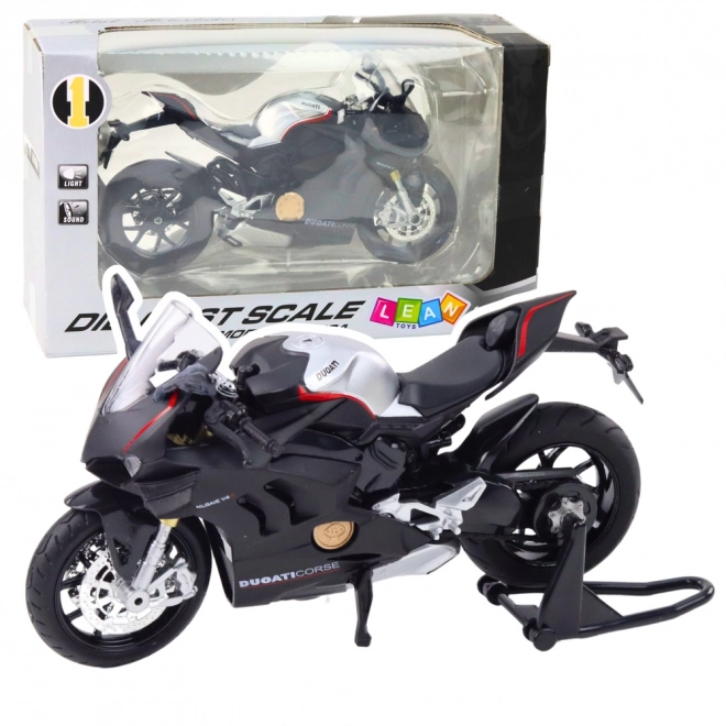 Fekete V4 Fém sportmotorkerékpár