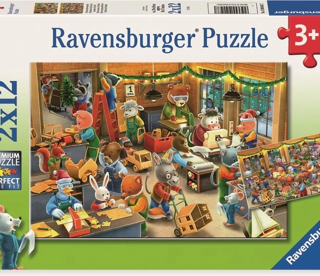 Ravensburger puzzle Karácsonyi varázslat a játékgyárban 2x12 darab