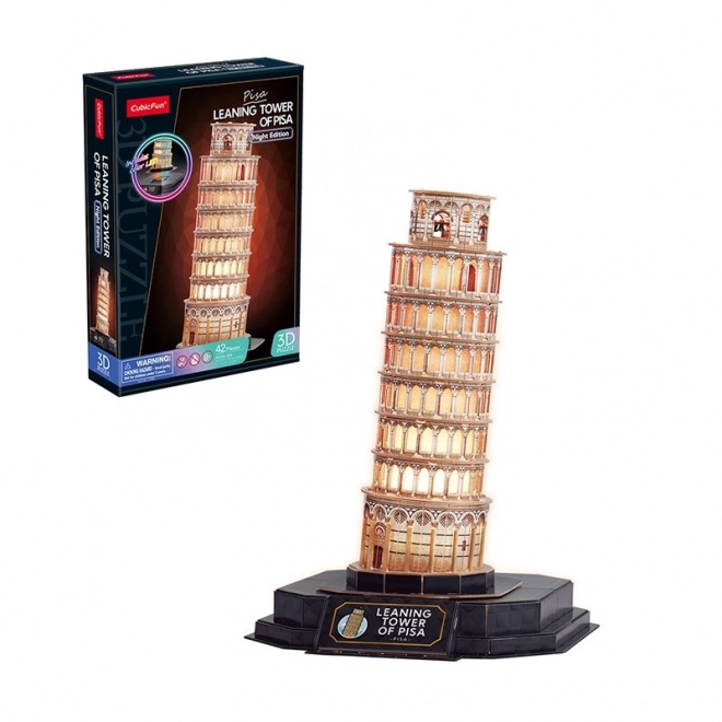 Cubicfun 3D LED éjszakai Pisa ferde torony puzzle