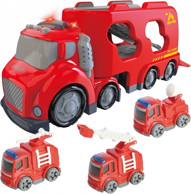 Nagy piros autómentő City Truck hang- és fényhatásokkal