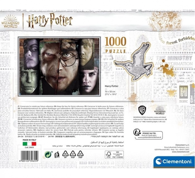 Varázslatos puzzle 1000 darabbal – HARRY POTTER táska formában