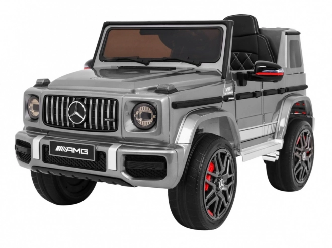 Mercedes AMG G63 gyermekeknek Ezüst festék + távirányító + MP3 LED + lassú indítás + EVA + övek