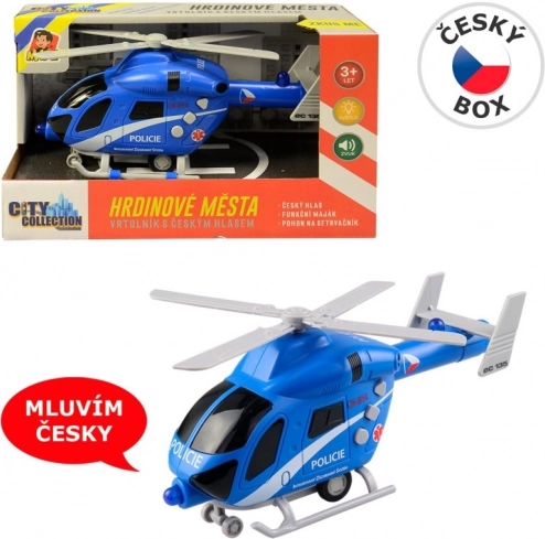 Rendőrségi lendkerekes helikopter fénnyel és hanggal 20 cm