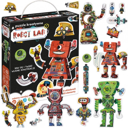 kreatív puzzle 63 darabbal – robot labor
