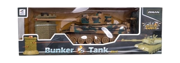 RC tank 35 cm bunkerral, hang- és fényhatásokkal