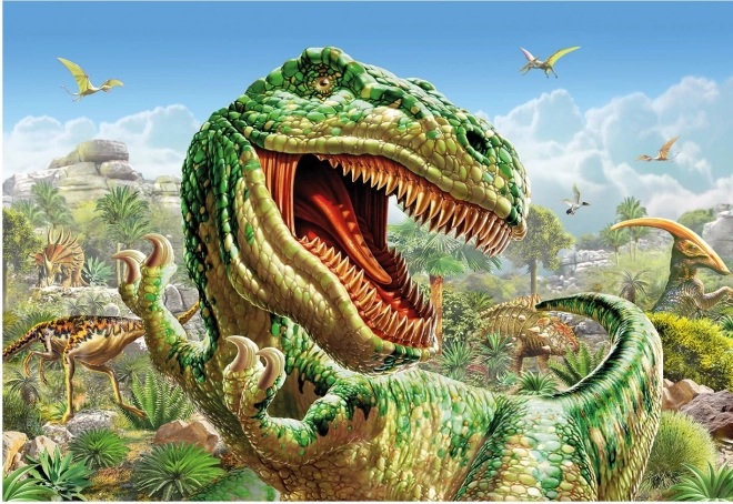 Dinoszauruszok csatája puzzle 2x48 darab